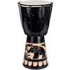 Ciffre Djembe 20 cm Per Bambini - Tamburo Africano In Legno Con Pelle Di Capra, Dipinto A Mano - Modello Elefante Nero