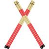 WOGOD Hot Rods Rute Jazz - Bacchette per batteria (rosso-2P)