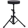 vidaXL Sgabello per Batteria Regolabile Sedia Panca Seduta Seggiola Accessori Percussioni Musica Batterista Seggiolino Adattabile Rotondo Nero