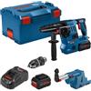 Bosch Professional 18V System Martello perfor.a batt. GBH 18V-28 CF (incl. impugn.suppl.,tub.grasso,mandr.interc.,2 batt. ProCORE18V 8.0Ah,caricabatt. GAL 1880 CV,GDE 18V-16,inserto L-BOXX, L-BOXX)