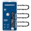 SawWorks Catena per motosega SW-B76, 50,8 cm, passo 825,5 cm, calibro 147,3 cm, 76 maglie, compatibile con Stihl, Blue Max, Oregon e altri (3 catene)