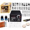 HimaPro Bruciatore a legna con due perni per bruciatore a legna Kit pirografia 60W 100/120V Temperatura regolabile