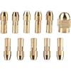 Fafeicy Mandrino Portapinza 11 Pezzi Set di Pinze per Trapano in Rame a 4 Griffe 0,5-3,2 Mm, Cappuccio Zigrinato, Trapano di Serraggio per Mini Smerigliatrice Elettrica, Compatibile con