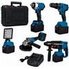 10ELED Kit Elettroutensili a Batteria 88V Brushless - COMPRENDE Cassetta con Trapano - Avvitatore Percussione - Avvitatore Impulsi - Smerigliatrice - Tassellatore SDS e Caricatore - Set Professionale