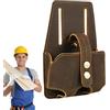 Generic Porta metro a nastro in pelle, color caffè, 13,3 x 9 x 4 cm, con clip per