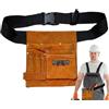 Generic Borsa porta attrezzi, grande cintura per attrezzi con tasche multiple, cintura regolabile per attrezzi da giardino, cintura multiuso in pelle artificiale con supporto per martello, per donne e uomini