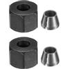 QUARKZMAN 2Pcs Adattatore Per 6 .35mm Acciaio Al Carbonio Riduzione Mandrino Per Router Con Dadi M14 Guscio Utensile Adattatore Di Conversione Mandrino Per Router Per Lavorazione Nero