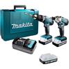 EXPERTSHOP Kit Trapano avvitatore c/percussione+Avvitatore impulsi 18V Litio Makita DK18015