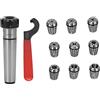 URSXODAWQ Set di mandrini a pinza a molla ER25 con albero di collegamento a cono Morse, 9 pinze ER25 e chiave per fresatrici, portautensili in acciaio al carbonio ad alta precisione per (MTB4-ER25-M16)