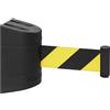 AQCDPJYU Barriera a nastro retrattile fissa da parete - Nastro isolante for il controllo della folla e barricate for installazione a parete(Black,2meters)
