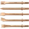 WEDO Set di 5 scalpelli ad aria senza scintille, larghezza della punta di 20 mm, lunghezza 175 mm, gambo esagonale da 10 mm, rame berillio, non magnetico, punta a scalpello a martello pneumatico