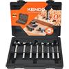 KENDO Set di 8 punte Forstner, in lega di acciaio, punte Forstner per la lavorazione del legno, apri coclea, codolo rotondo, utensili da taglio per legno duro, legno tenero, plastica, compensato con