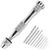 QWUUYEC Trapano Manuale con Mandrino a Ampia Gamma 0,3-3,6mm con 10 Punte HHS, Strumento per Foratura Legno e Plastica - Leggero e Compatto, Ideale per Artigianato e Lavori di Precisio