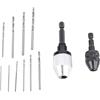 KJAOYU Drill Chuck Adapter, 2 pezzi di trapano senza chiave con bit da 10 pezzi - adattatori a gambo esagonale da 1/4 di pollice per esercitazioni a impatto, cacciaviti a cordone e