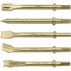 WEDO Set di 5 scalpelli ad aria non scintillanti, larghezza punta 20 mm, lunghezza 175 mm, gambo esagonale 10 mm, bronzo alluminio, varietà di punte pneumatiche per scalpello per molteplici