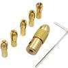 CHJIENJUJIDZ 7pcs/set 2.35-5.05mm Collet in ottone Mini Drill Chucks per motorino elettrico Drill Bit Tools Trapani in metallo Adattatore Chuck-3.17mm