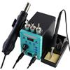 CCZRD Stazione Di Rilavorazione For Saldatura SMD Con Display Digitale 2 In 1 Da 60 W, Pistola Ad Aria Calda, Saldatore, Dissaldatore, Strumenti Riparazione Riscaldamento rapido(Light Green)