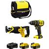 DEWALT STANLEY FatMax Kit SVK20224D (Trapano Avvitatore SFMCD720 + Sega Universale SFMCS300 + 2 Batterie 4,0 Ah + Caricabetterie + Borsa M)