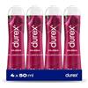 Durex Cherry, Lubrificante Sessuale Intimo, Gel a Base d'Acqua Adatto per Rapporti Intimi e Preliminari, Gusto Ciliegia, 4x50ml