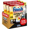 Finish Ultimate PLUS Infinity Shine Pastiglie Lavastoviglie al Limone, 315 Capsule con Scudo Protettivo contro lo Sporco e i Residui Incrostati