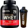 Optimum Nutrition Gold Standard 100% Whey Proteine con Aminoacidi Fragola 2,28kg 76 Porzioni + Shaker