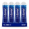 Durex Feel, Lubrificante Sessuale Intimo, Gel Lubrificante a Base d'Acqua Adatto per Rapporti Intimi e Secchezza Vaginale, 4 x 50 ml