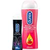 Durex Gel Lubrificanti, 1 Confezione di Eternal Base Siliconica da 50 ml e 1 Confezione di Gel Massage 2in1 con Guaranà da 200ml