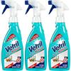 Vetril - Vetri e Multiuso, Igenizzante Spray Superfici con Alcool, Asciugatura rapida, Brillantezza Senza Aloni, 650 ml x 3 Pezzi