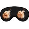 Oudrspo Divertente maschera per dormire per donne e uomini, Golden Retriever cane con farfalla Morbide bende per gli occhi Maschera per dormire Cinghia elastica regolabile Blackout Sleep Cover Ey
