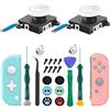 LONANDY Joycon Joystick di ricambio per Nintendo Switch Lite/Switch OLED/Joycon, kit di strumenti di riparazione Joycon con tappi e joystick per interruttore (bianco)