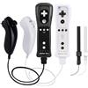 TechKen Confezione da 2 Controller Wii Con Motion Plus - Telecomandi in Bianco e Nero e Nunchucks Inclusi
