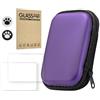 Generico Custodia per R36S/R35S/RGB20S, borsa per console di gioco, custodia rigida antiurto per console portatile con pellicola protettiva e copritastiera (2 pezzi+viola)