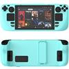 Hesupy Custodia protettiva per Steam Deck con supporto, colorata, delicata sulla pelle, per console di gioco Steam Deck, custodia a prova di caduta con protezione completa (azzurro)