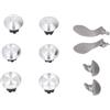 MENDUNER Levette di Ricambio per Controller Edge - 6 Cappucci per Joystick in Metallo e 4 Kit Paddle con Strumento, Levette Analogiche in Metallo Ad Alte Prestazioni per Giochi di Precisione (SILVER)