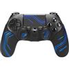 NITHO Controller Wireless per PS4, Controller da Gioco Compatibile con PS4/PC/Android/iOS, Joystick Gamepad con Doppia Vibrazione/Sensori a 6 Assi - Blu