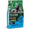Monge BWILD Adult ANCHOVIES, Cibo per Cani per Tutte Le Razze (Cibo Secco per Cani con acciughe, Patate e Piselli, pochi Cereali, Molto Ricco di Fibre e vitamine, Contenuto: 2,5 kg)