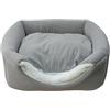 FASHION ANIMALS Cuccia Cane in Morbido Velluto a Coste (Grigio-3in1) | Divanetto Imbottito per Cani e Gatti, Antiscivolo e Resistente, Facile da Lavare