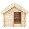 TIMBELA Cuccia per cani in legno da esterno - 76 x 99 x H80 cm - taglia S - per cani di piccola taglia - tetto impermeabile - Timbela M401-1