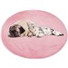 ping bu Tappetino rotondo per cani e animali domestici, grande, morbido e caldo, in peluche, antiscivolo, calmante, lavabile, cuscino per pavimento (60 x 60 cm, rosa)