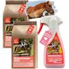 EMMA Spray per cavalli I Spray glitterato per criniera, coda e mantello I Trattamenti I Set per la cura del cavallo 3 pezzi I Spray per coda per cavalli e pony rosa I Trattamenti con banana 2*400gr 250ml
