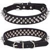 Haoyueer - Collare per cani con borchie e rivetti, in pelle PU regolabile, per cani di taglia piccola e media: Bulldog, Pitbull, Mastino, Poodle, Boxer (M, Nero-2)