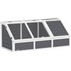 PawHut Casetta per Tartarughe di Terra senza Pavimentazione con Pannello Apribile e 2 Spazi Separati, Casa Tartarughe in Legno di Abete e Acciaio Zincato, 120x55x50A cm, Grigio Chiaro e Bianco