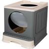 LANTUS Lettiera per Gatti Chiusa con Coperchio - Casetta Portatile con Vassoio Estraibile, 48 * 39 * 34 cm - Grigio