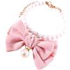 Generic Gioielli collana di perle per cani, Elegante collare per cani con fiocco, Collana regolabile di perle per animali domestici, Gioielli per cani per occasioni speciali, Collare per cani con
