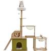 XUEMANSHOP Tiragraffi, 40 x 150 x 140 cm, con casetta per gatti a più piani, 4 piattaforme, Y-26, adatto per famiglie con più gatti, verde
