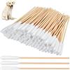 Aemygo 300 cotton fioc per cani e gatti, 15,2 cm, in cotone, per la pulizia delle orecchie del cane, tamponi di cotone per la cura delle orecchie del cane, bastoncini di cotone per applicare medicine,