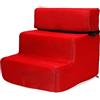 F Fityle Scale per Cani da Compagnia, rampa Lavabile, Rivestimento Antiscivolo, Rimovibile per Divano da Interno, Rosso