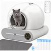 MewThink Lettiera Autopulente per Gatti 65 L+ 9 L Cassetta per Gatti Abilitata WiFi | Anti Trappola, Isolamento Odori, Controllo App, Progettazione Sicura, 6 Sacchetti per Rifiuti, 2 Filtri, 1 Tappetino