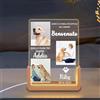 Umitive Luminaria Personalizzata per Cani,Lampada LED con Foto & Nome del Cane, Design con Cuore & Impronte, Regalo Commemorativo per la Perdita dell'Animale Domestico con Data (Style B)