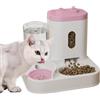 Hozaenwa Mangiatoia automatica per animali domestici,Contenitore d'acqua 2-in-1 - Distributore di Cibo per Gatti | Interno, animali, gattini, cuccioli, alimentazione, abbeveraggio, umido/secco,